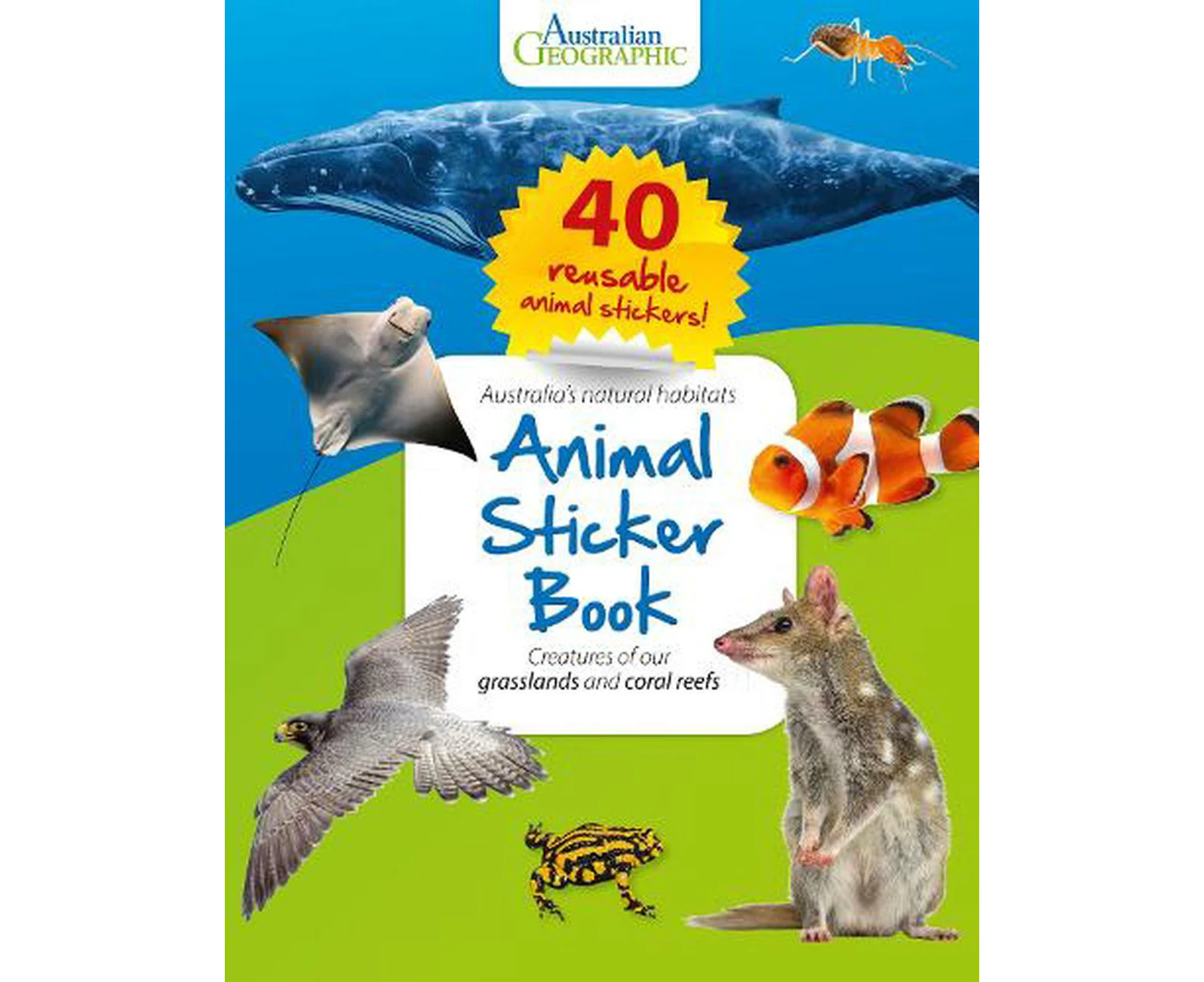 Animal Sticker Book: Reefs and Grasslands