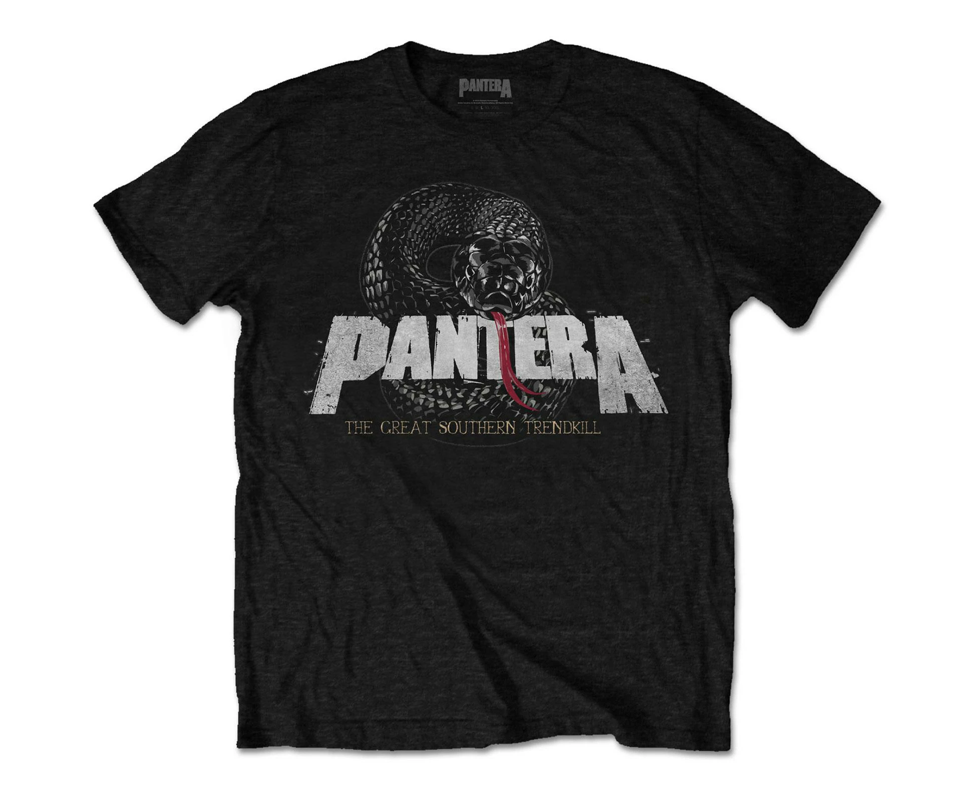 Pantera Unisex Adult Snake Cotton Logo T-Shirt (Black) - RO2870