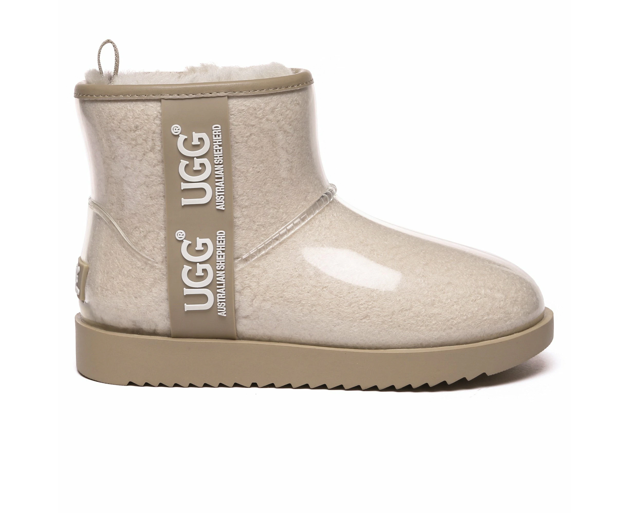 UGG Coated Mini Classic Rain Boots - Cream/Chestnut