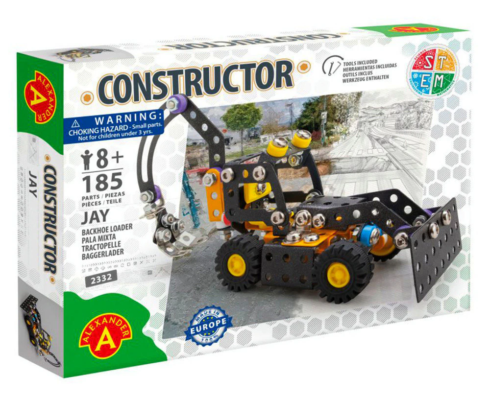 Alexander Constructor Jay Backhoe Loader Toy for Ages 8+ 185pcs (CON023329)