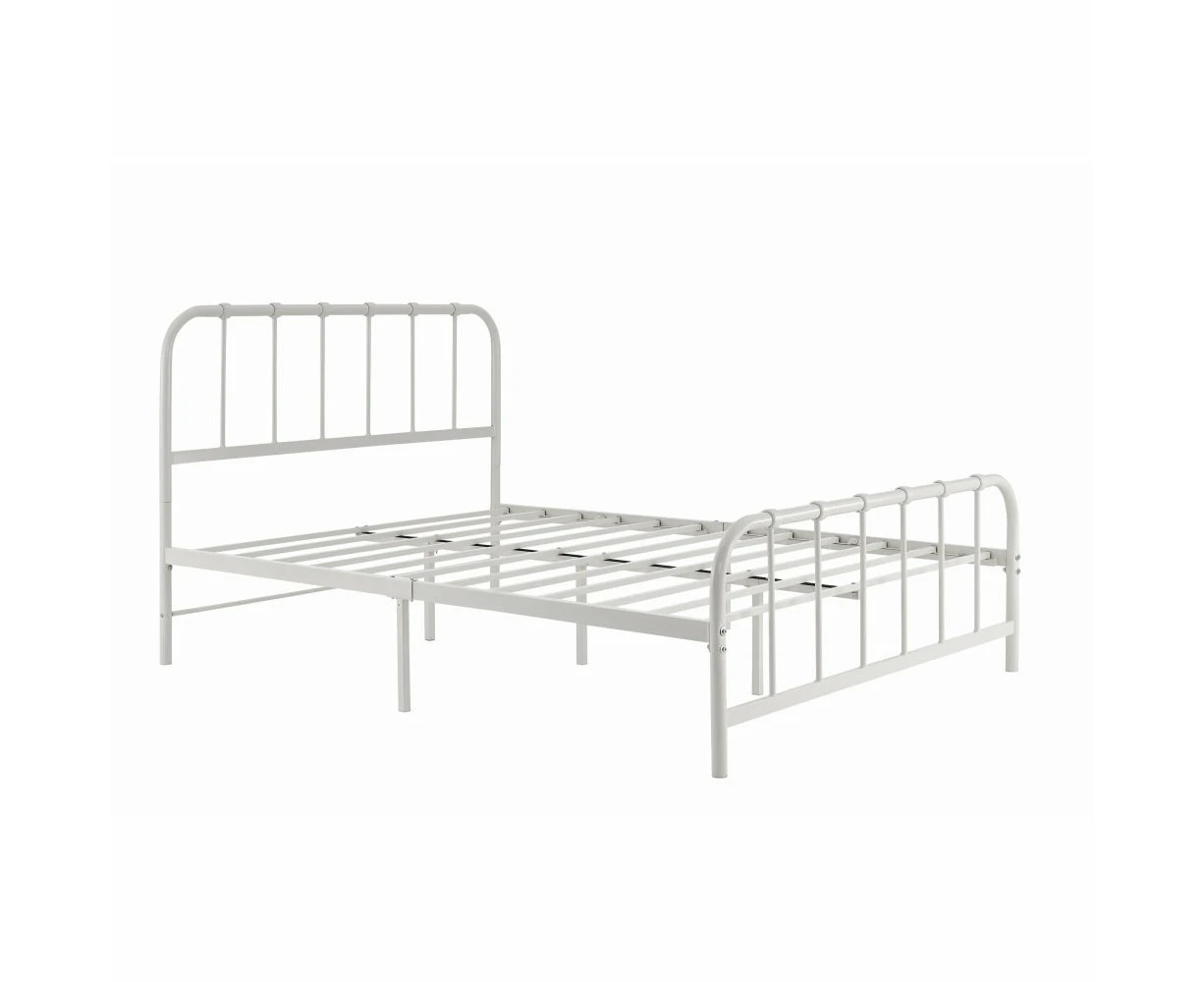 Milan Metal Bed Frame - White, Double - Double / White