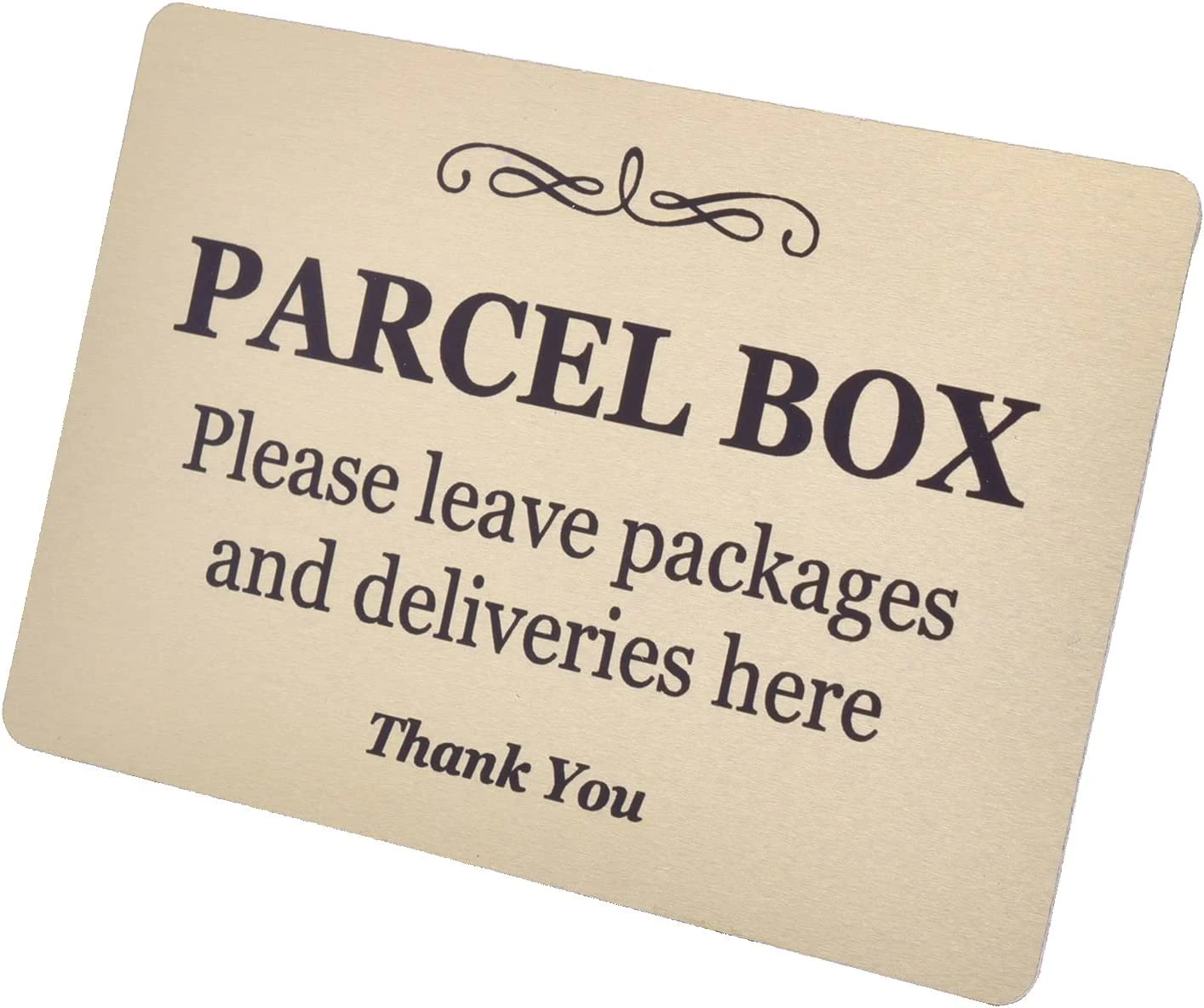 Parcel Box (Mail Box) Sign - Manufactured from Aluminium Metal with adhesive. Notice for deliveries, package delivery boxes for outside. Make sure you don’