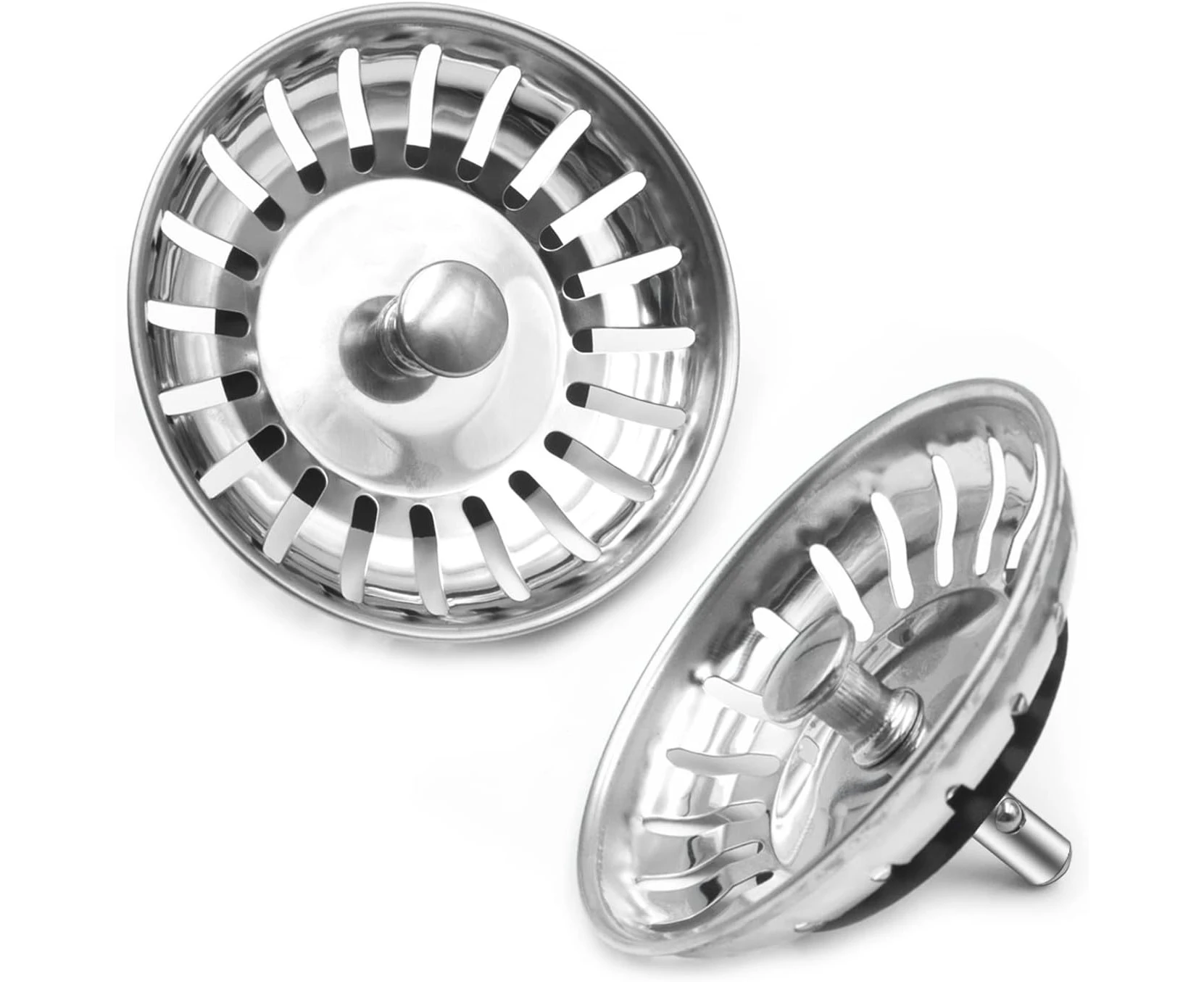 Sink Strainer Plug, 2Pack Kitchen Sink Waste Plug Drain Stopper Basket Filter - 304 Strainer Stainless Steel in Kitchens and Bathrooms Plug |Strainer| Bask