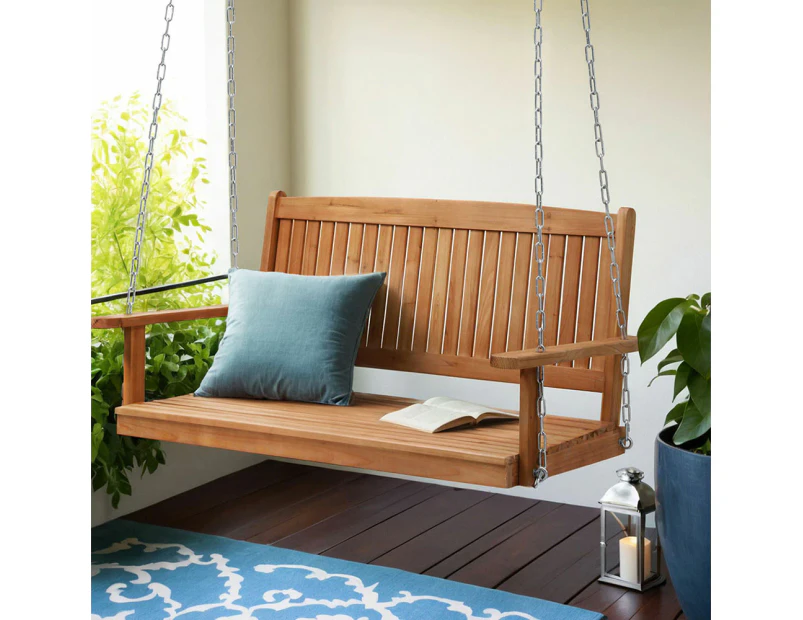 Gardeon Porch Swing Chair With Chain Outdoor Furniture Wooden Bench 2 Seater