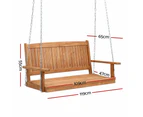 Gardeon Porch Swing Chair With Chain Outdoor Furniture Wooden Bench 2 Seater