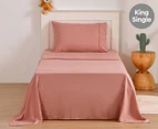 Daniel Brighton Kids Micro Luxe King Single Bed Sheet Set - Pink Clay