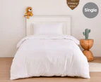 Daniel Brighton Kids Micro Luxe Single Bed Quilt Cover Set - White