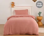 Daniel Brighton Kids Micro Luxe King Single Quilt Cover Set - Pink Clay