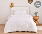 Daniel Brighton Kids Micro Luxe King Single Bed Quilt Cover Set - White