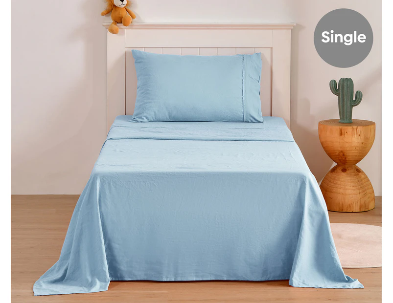 Daniel Brighton Kids Micro Luxe Single Bed Sheet Set - Light Blue