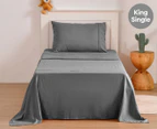 Daniel Brighton Kids Micro Luxe King Single Bed Sheet Set - Charcoal