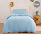 Daniel Brighton Kids Micro Luxe Single Bed Quilt Cover Set - Light Blue