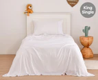 Daniel Brighton Kids Micro Luxe King Single Bed Sheet Set - White