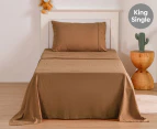 Daniel Brighton Kids Micro Luxe King Single Bed Sheet Set - Rust