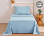 Daniel Brighton Kids Micro Luxe King Single Bed Sheet Set - Light Blue