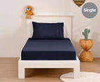 Daniel Brighton Kids Micro Luxe Single Bed Combo Fitted Sheet Set - Navy