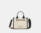 Tony Bianco Zeddie Canvas Mini Tote Bag - Coconut/Black