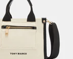 Tony Bianco Zeddie Canvas Mini Tote Bag - Coconut/Black