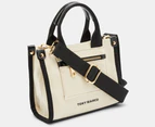 Tony Bianco Zeddie Canvas Mini Tote Bag - Coconut/Black