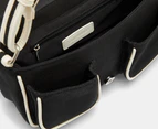 Tony Bianco Oslo Canvas Satchel Shoulder Bag - Black/Beige