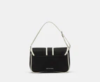 Tony Bianco Oslo Canvas Satchel Shoulder Bag - Black/Beige