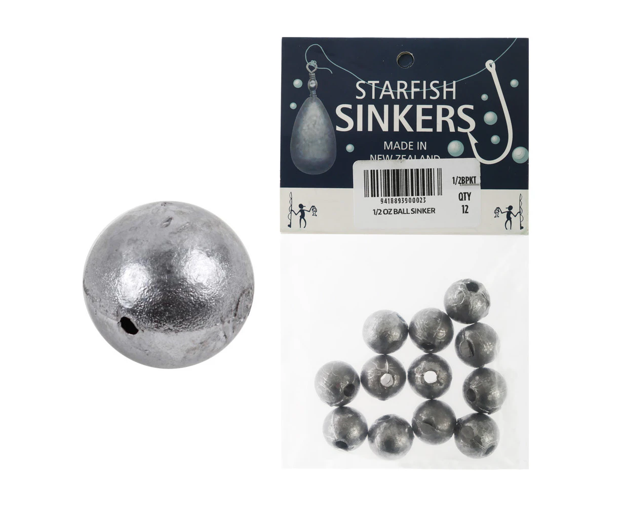 Starfish Ball Sinkers 1/2oz Qty 12