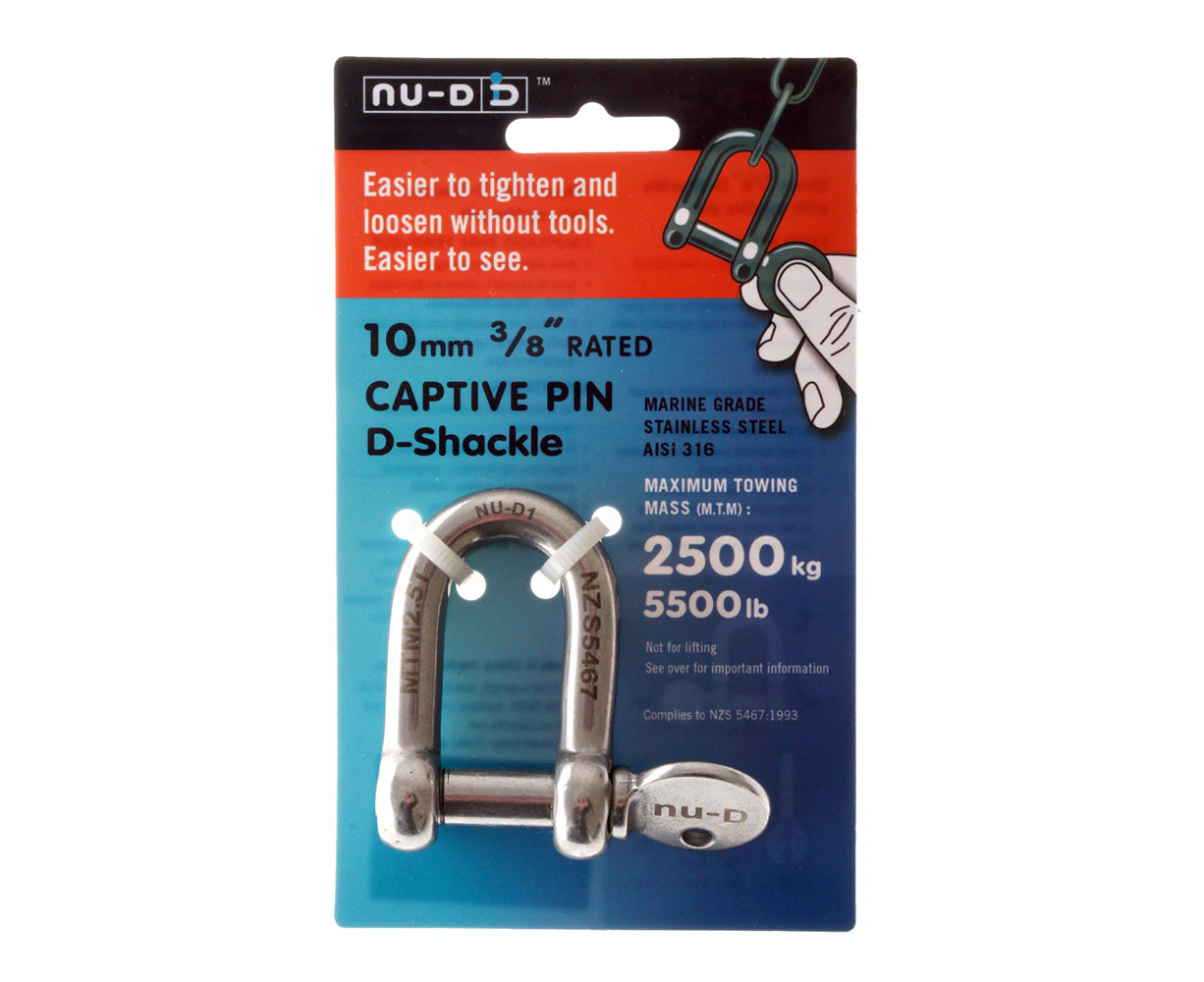 Nu-D Stainless Steel D-Shackle 10mm