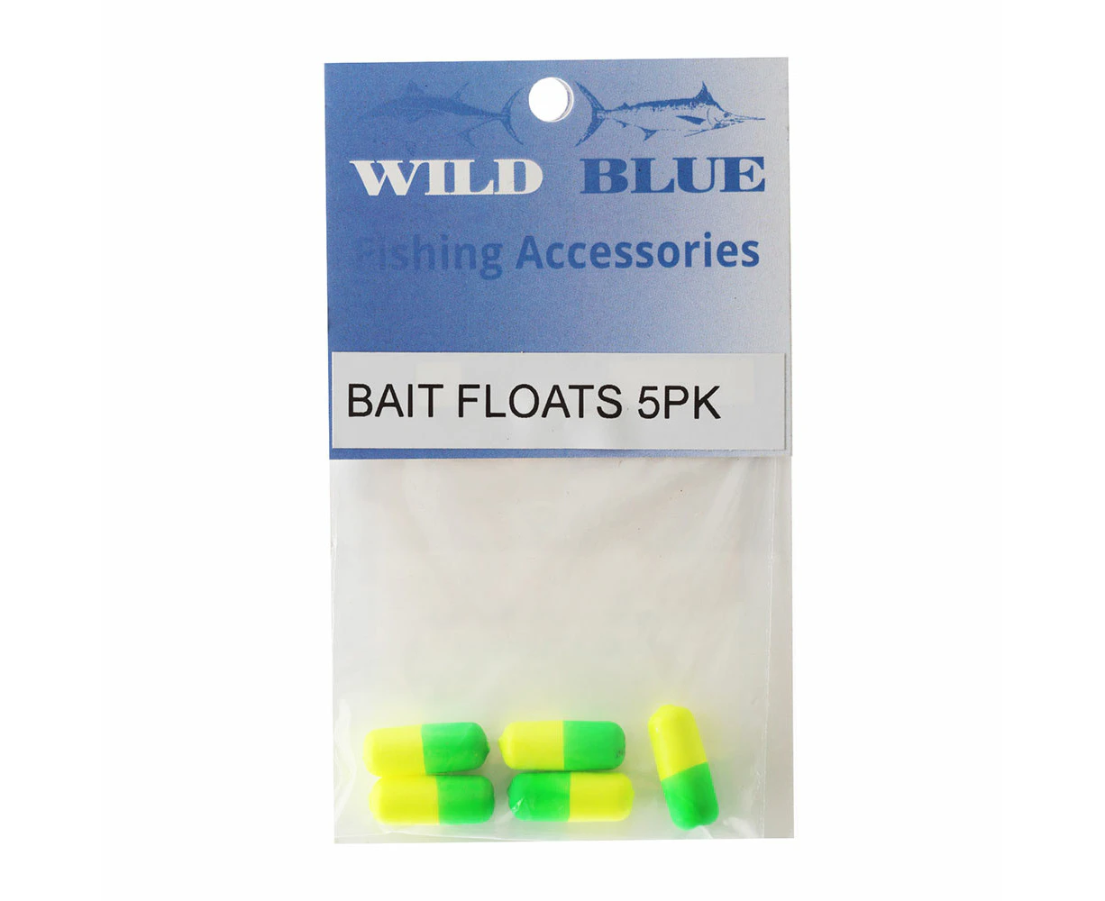 Wild Blue Tackle Bait Rig Float Green/Yellow Qty 5