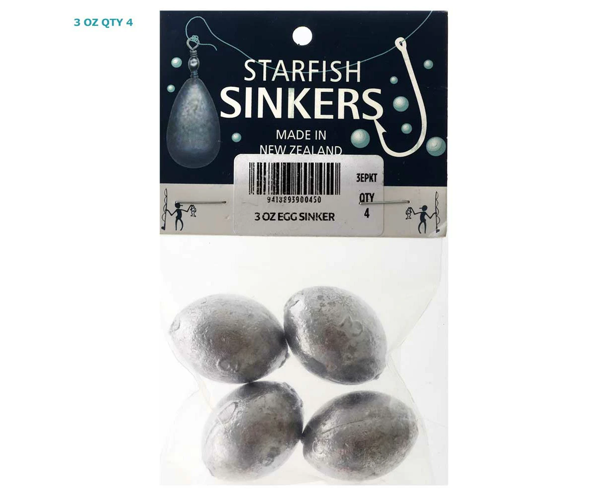 Starfish Egg Sinkers 3oz Qty 4