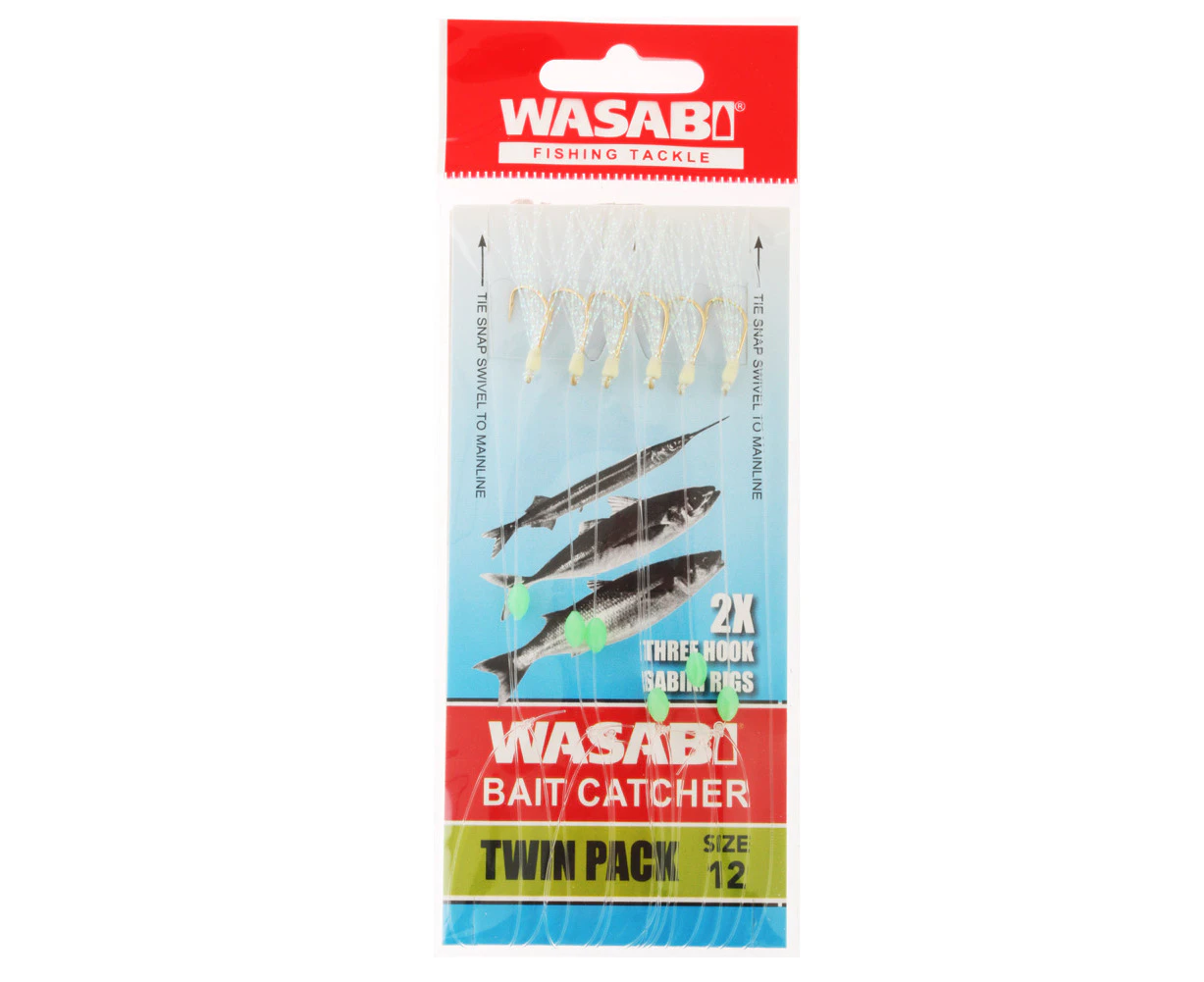 Wasabi Tackle Sabiki Bait Catcher Rig Twin Pack Size #12