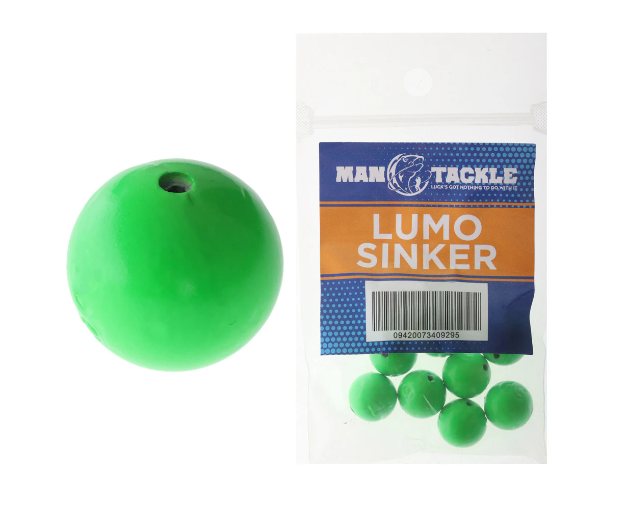 ManTackle Ball Sinkers Green Lumo 2oz Qty 4