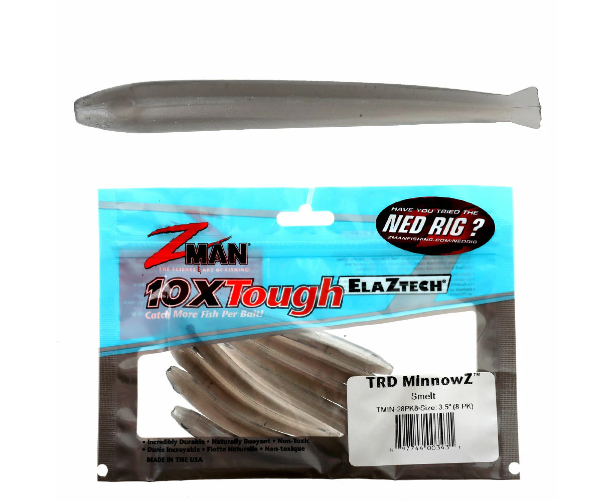 Z-Man TRD MinnowZ Micro Soft Bait 8.89cm Smelt Qty 8