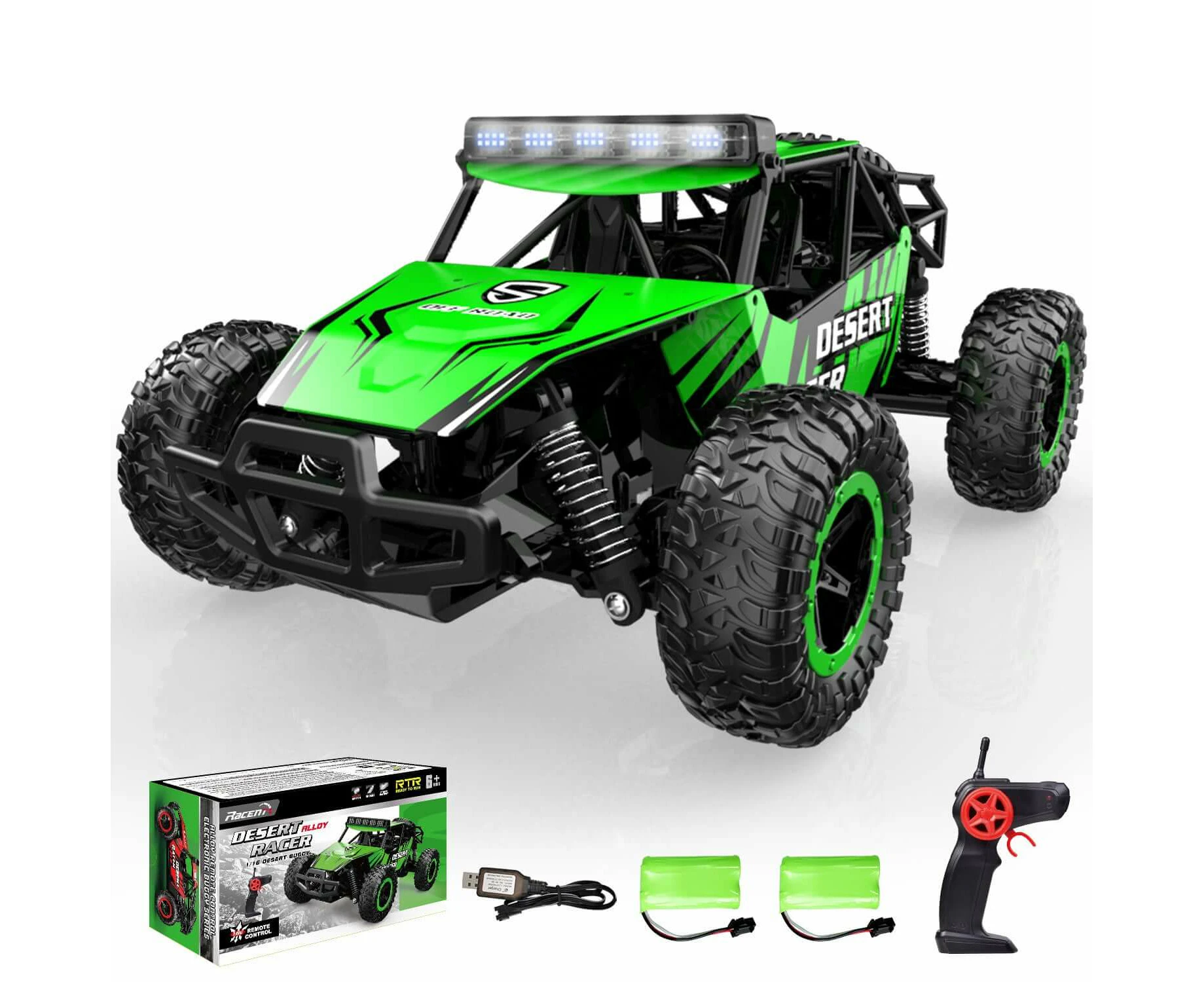 RACENT 1/16 All Terrain RC Car for Kids - Off Road Desert Racer, Great Gift