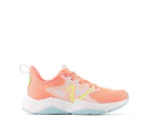 New Balance Youth Girls' Rave Run v2 Running Shoes - Grapefruit/Bleach Blue/Hi-Lite