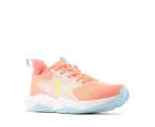 New Balance Youth Girls' Rave Run v2 Running Shoes - Grapefruit/Bleach Blue/Hi-Lite