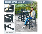 Costway 2x Outdoor Dining Chair Bar Chairs w/Wide Armrests & Footrest Patio Lounge Furniture Navy