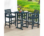 Costway 2x Outdoor Dining Chair Bar Chairs w/Wide Armrests & Footrest Patio Lounge Furniture Navy