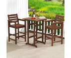 Costway 2x Outdoor Dining Chair Bar Chairs w/Wide Armrests & Footrest Patio Lounge Furniture Brown