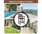 Costway 2x Outdoor Dining Chair Bar Chairs w/Wide Armrests & Footrest Patio Lounge Furniture Brown