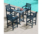 Costway 2x Outdoor Dining Chair Bar Chairs w/Wide Armrests & Footrest Patio Lounge Furniture Navy