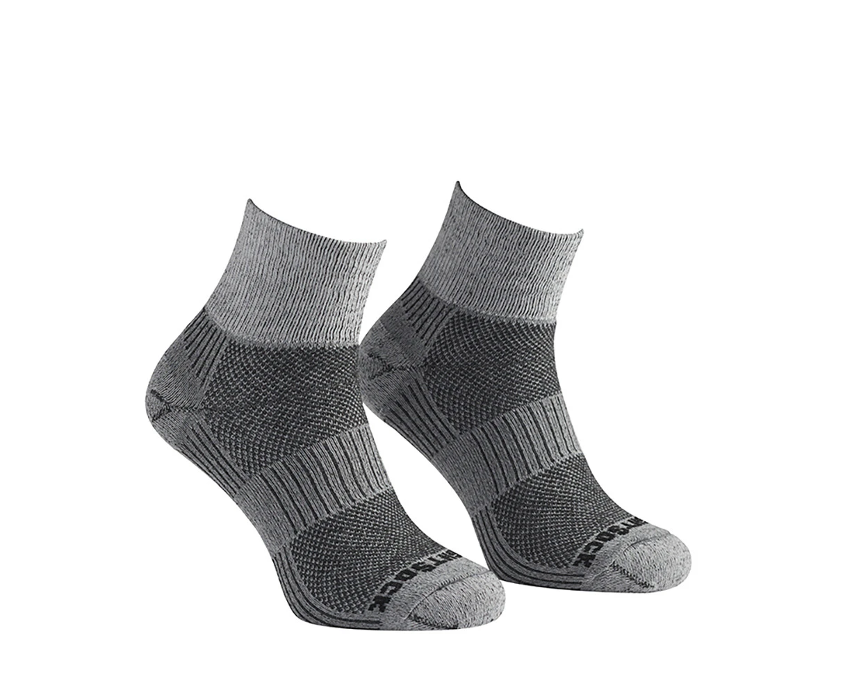 Wrightsock Eco Winter Run Quarter Black/White Unisex Running/Active Socks - Black/White