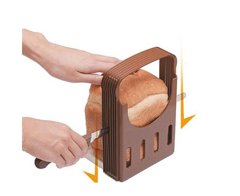 Folding Bread Maker Bread Slicer for Homemade Bread Kitchen Appliance Gift with Crumb Catching Tray for Loaf Cakes Tool