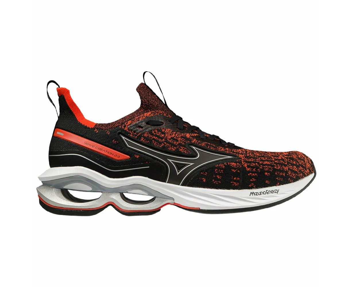 Mizuno | Mens Wave Creation 23 Waveknit (Black/Grenadine) - 12