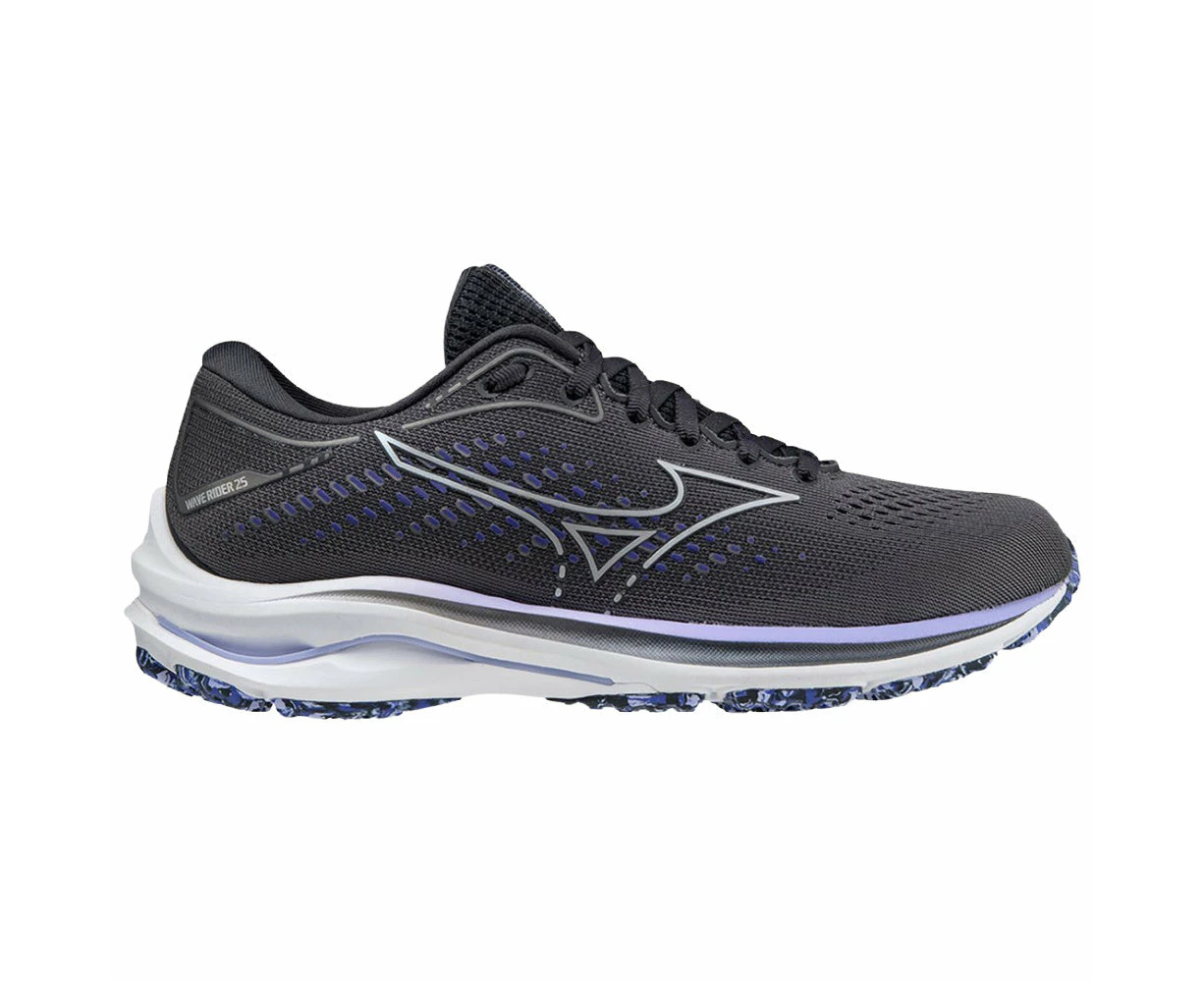 Mizuno | Womens Wave Rider 25 (Black/Violet Glow)