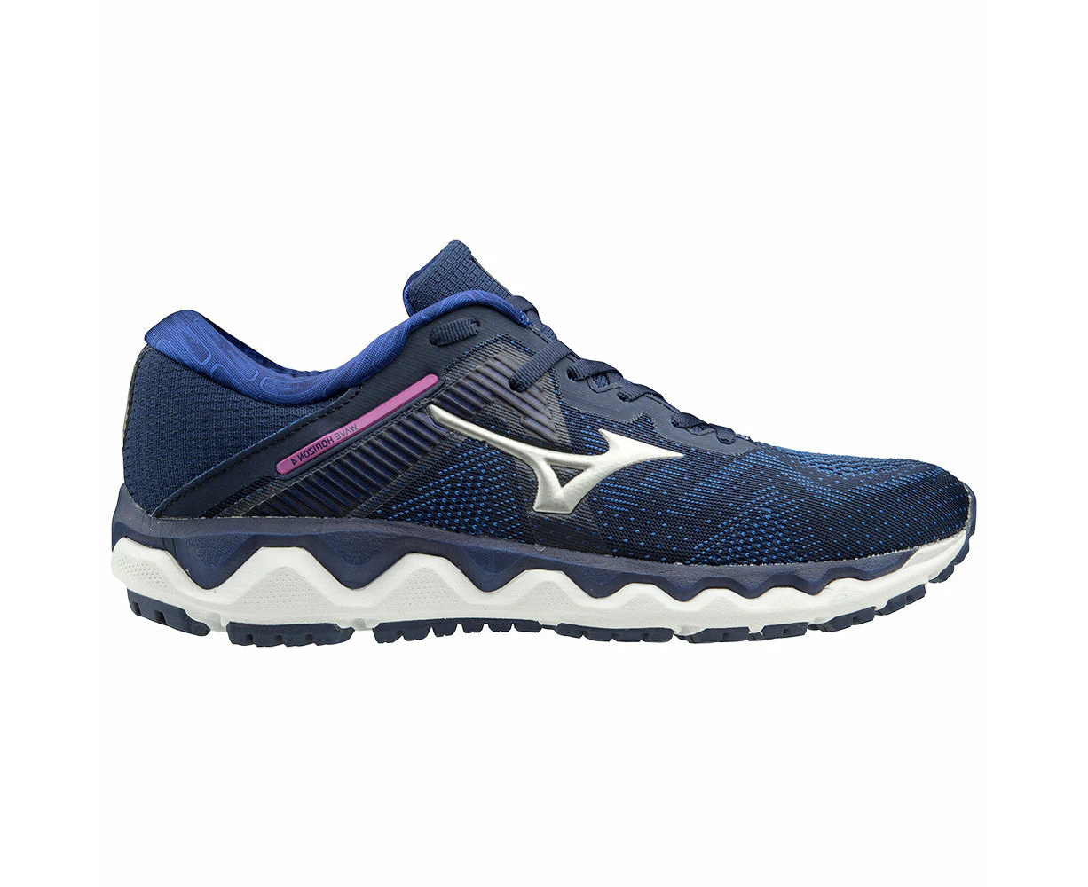 Mizuno | Womens Wave Horizon 4 (Medieval Blue/Silver/Dark Blue) - 7