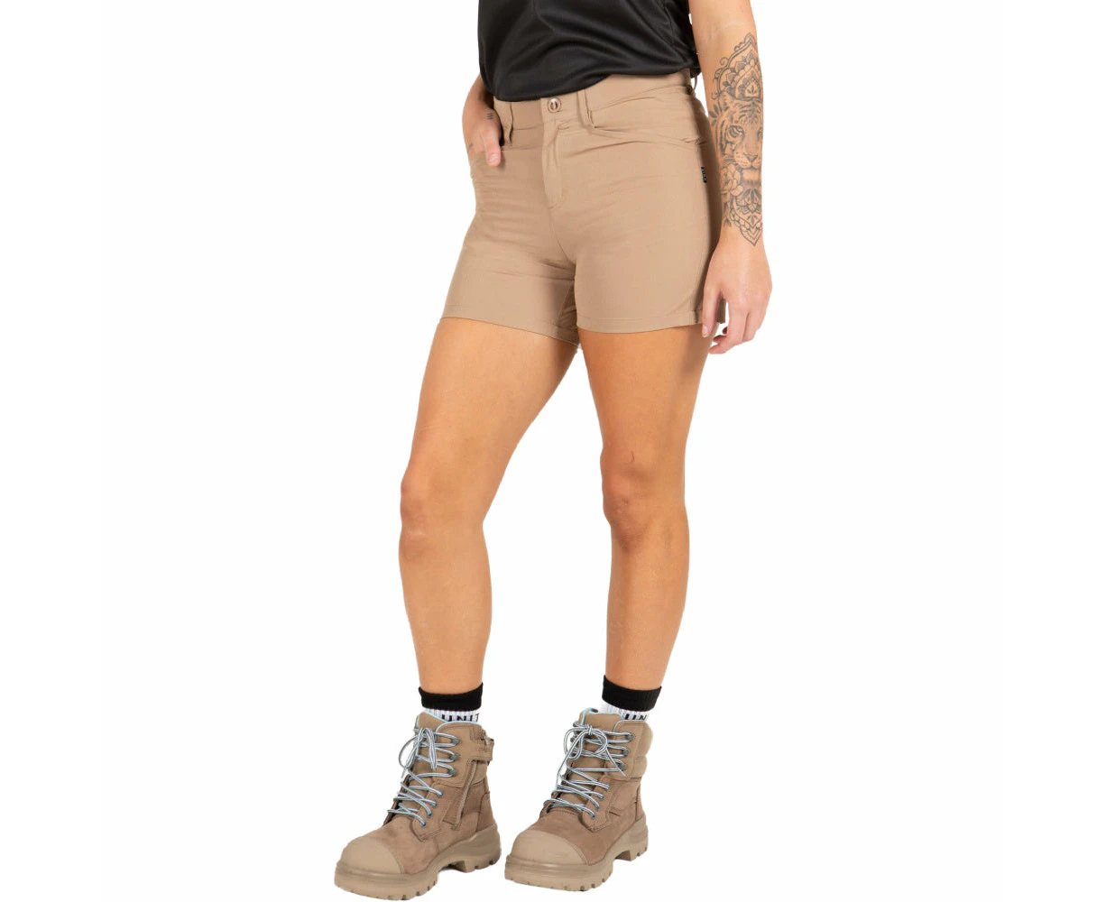 Unit | Womens Workwear Flexlite Shorts (Khaki)