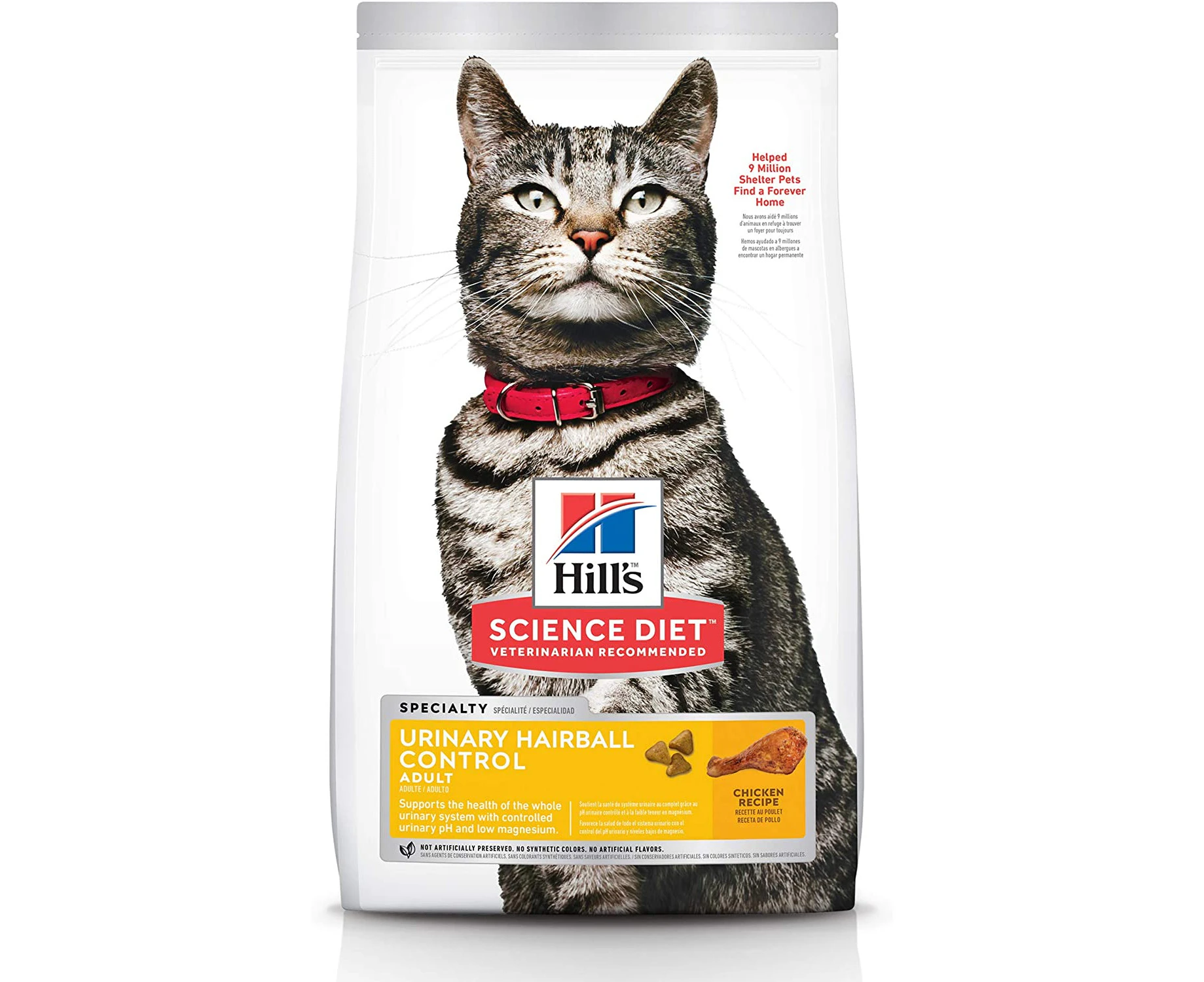 Hill's Science Diet Urinary Hairball Control Adult, Chicken Recipe, Dry Cat Food, 3.17kg Bag