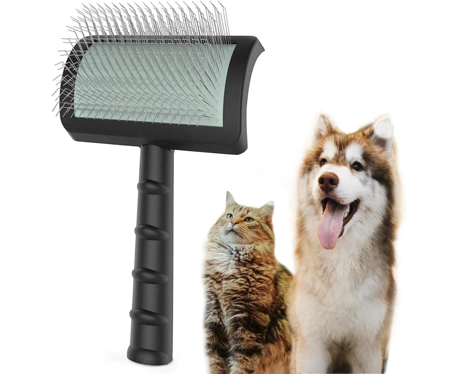 TinyPoint Large Slicker Brush for Dogs,Cats,Extra Long Pin Shedding Brush for Long Haired Dog,Cat, Pet Grooming Wire Brush for Thick Undercoat Curly Hair,2