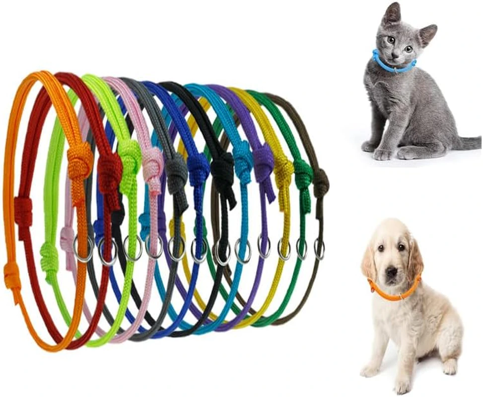 12PCS Puppy ID Collars, Puppy Whelping Collars Assorted Colors Adjustable Basic Collars Puppy ID Bands Newborn Dog Cat Pet Identification Collar Supplies (