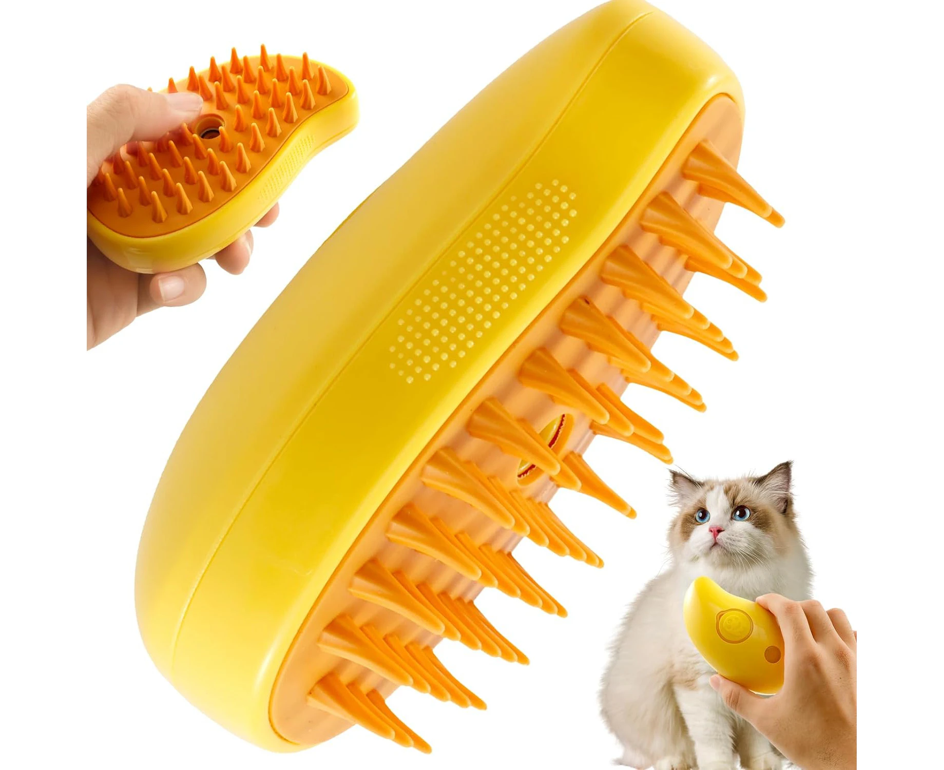 Pet Grooming Brush Spray Cat Brush for Shedding 3 in 1 Cat Steamy Brush with Water Tank Pet Hair Removal Comb USB Rechargeable Cat Steam Brush for Massage